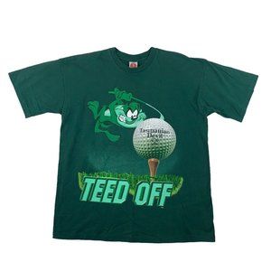 Vintage 1997 Single Stitch Looney Tunes Taz "Teed Off" Golf Shirt Mens XL Green